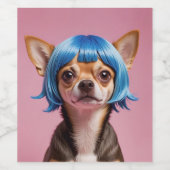 Étiquette Pour Bouteilles De Vin Chihuahua wig (Étiquettes simples)