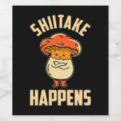 Étiquette Pour Bouteilles De Vin Chiitake aux champignons (Étiquettes simples)