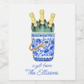 Étiquette Pour Bouteilles De Vin Chinoiserie Aquarelle Sac à glace (Étiquettes simples)