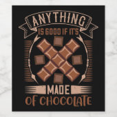 Étiquette Pour Bouteilles De Vin Chocolat - Bon Lorsqu'Il Est Fait De Chocolat (Étiquettes simples)