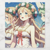 Étiquette Pour Bouteilles De Vin Chœur Anime (Étiquettes simples)