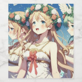 Étiquette Pour Bouteilles De Vin Choeur d'anime (Étiquettes simples)