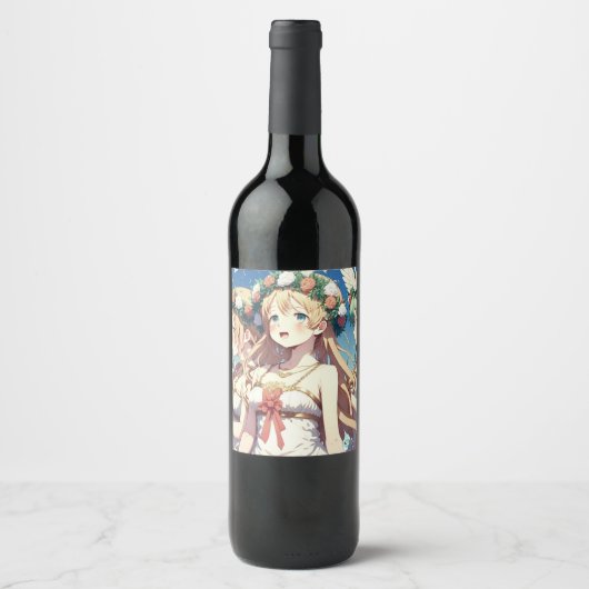 Étiquette Pour Bouteilles De Vin Choeur d'anime (Devant)