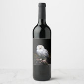 Étiquette Pour Bouteilles De Vin Chouette hivernale majestueuse (Devant)
