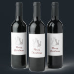 Étiquette Pour Bouteilles De Vin Christmas Cats mignonne Dessin Élégant Script<br><div class="desc">Étiquette de boisson aux chats de Noël,  avec un dessin de chattes mignonnes et design de script rouge élégant. Avec le lettrage personnalisable,  vous ajoutez vos propres informations. Idéal pour planifier vos vacances festives sur le thème du félin.</div>