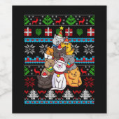 Étiquette Pour Bouteilles De Vin Christmas - Christmas Cat Tree (Étiquettes simples)