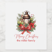 Étiquette Pour Bouteilles De Vin Christmas Decorated Lantern Merry Christmas (Étiquettes simples)