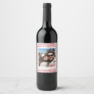 Étiquette Pour Bouteilles De Vin *Christmas Graffiti* d'étiquette de vin de photo