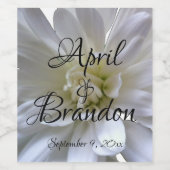 Étiquette Pour Bouteilles De Vin Chrysanthème blanc élégant (Étiquettes simples)