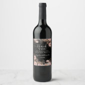 Étiquette Pour Bouteilles De Vin Chute Rose or bleu rose Aquarelle noire (Devant)