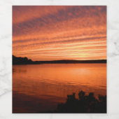 Étiquette Pour Bouteilles De Vin Ciel de coucher de soleil soir nuages rangées océa (Étiquettes simples)