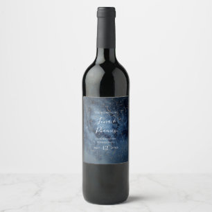 Étiquette Pour Bouteilles De Vin Ciel nocturne céleste Étiquette de vin Mariage d