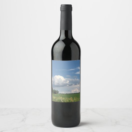 Étiquette Pour Bouteilles De Vin Ciel nuageux (Devant)