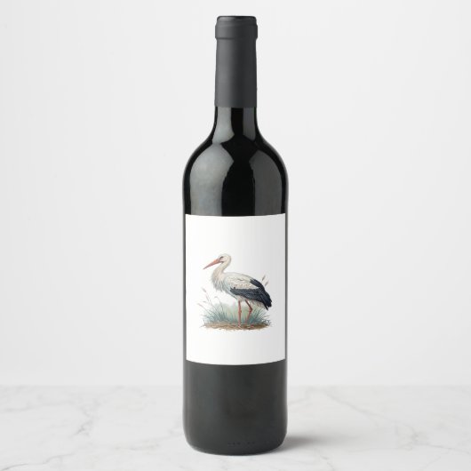 Étiquette Pour Bouteilles De Vin Cigogne (Devant)