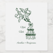 Étiquette Pour Bouteilles De Vin Cin Cin Cherub Hand Drawn Cupid wedding (Étiquettes simples)