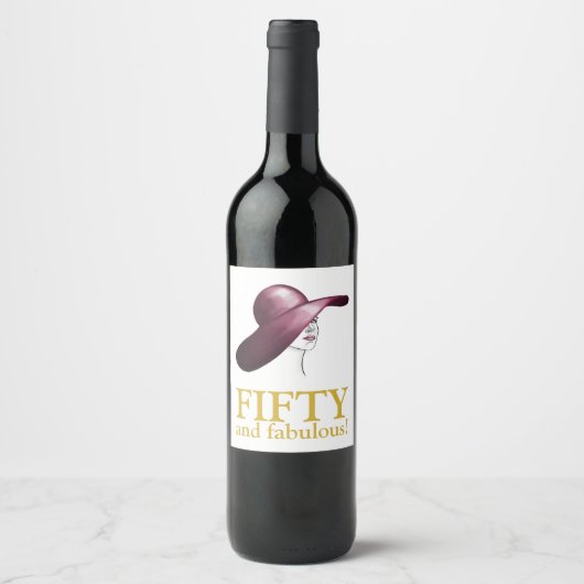 Étiquette Pour Bouteilles De Vin Cinquante et fabuleuse Élégante femme (Devant)
