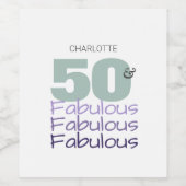 Étiquette Pour Bouteilles De Vin Cinquante et fabuleux fête d'anniversaire (Étiquettes simples)