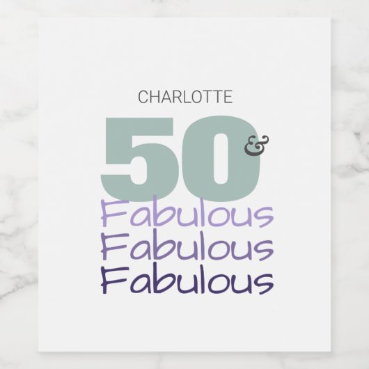 Étiquette Pour Bouteilles De Vin Cinquante et fabuleux fête d'anniversaire (Étiquettes simples)