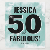 Étiquette Pour Bouteilles De Vin Cinquante fabuleux 50e anniversaire (Étiquettes simples)