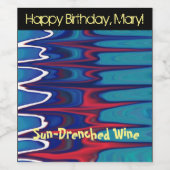 Étiquette Pour Bouteilles De Vin Circulation Abstraite des onduleurs d'eau (Étiquettes simples)