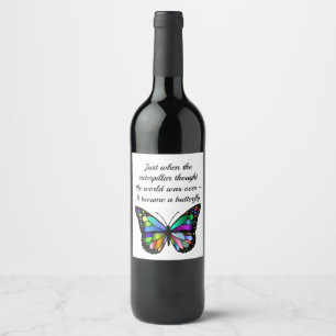 Étiquette Pour Bouteilles De Vin Citation de papillon inspirant Elégant espoir
