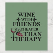 Étiquette Pour Bouteilles De Vin citation de vin drôle pour les amis (Étiquettes simples)