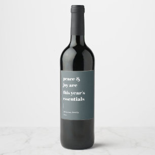 Étiquette Pour Bouteilles De Vin citation moderne paix et joie vacances