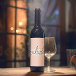 Étiquette Pour Bouteilles De Vin Citation moderne Pastel Pink Inhale Exhale<br><div class="desc">Citation moderne Pastel Pink Inhale Exhale</div>