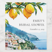 Étiquette Pour Bouteilles De Vin Citron Citrus Amalfi Coast Fête des mariées (Étiquettes simples)