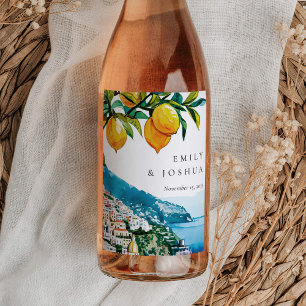 Étiquette Pour Bouteilles De Vin Citron Citrus Côte Amalfi Mariage italien