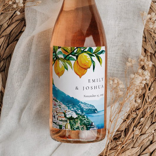Étiquette Pour Bouteilles De Vin Citron Citrus Côte Amalfi Mariage italien