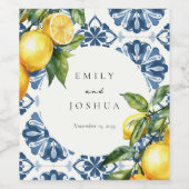 Étiquette Pour Bouteilles De Vin Citron Citrus Positano Mariage italien (Étiquettes simples)