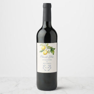 Étiquette Pour Bouteilles De Vin Citron italien merci