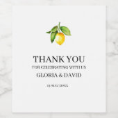 Étiquette Pour Bouteilles De Vin Citron jaune Mariage moderne (Étiquettes simples)