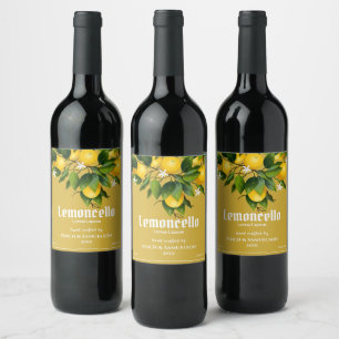 Étiquette Pour Bouteilles De Vin Citron moderne Citrus Fruit Limoncello