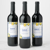 Étiquette Pour Bouteilles De Vin Citrons de Squeeze Principaux & Bleus Méditerranée (Bouteilles)