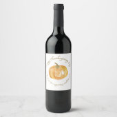Étiquette Pour Bouteilles De Vin Citrouille de Thanksgiving & Automne (Devant)