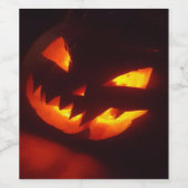 Étiquette Pour Bouteilles De Vin Citrouille d'Halloween effrayant (Étiquettes simples)