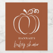 Étiquette Pour Bouteilles De Vin Citrouille Terracotta Boho brûlé Baby shower orang (Étiquettes simples)