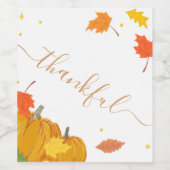 Étiquette Pour Bouteilles De Vin Citrouilles d'automne et dîner d'action de grâces (Étiquettes simples)