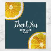 Étiquette Pour Bouteilles De Vin Citrus citron moderne merci cadeau (Étiquettes simples)
