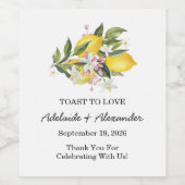 Étiquette Pour Bouteilles De Vin Citrus méditerranéen Mariage (Étiquettes simples)