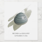 Étiquette Pour Bouteilles De Vin Clam Mariage d'aquarelle (Étiquettes simples)