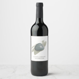 Étiquette Pour Bouteilles De Vin Clam Mariage d'aquarelle