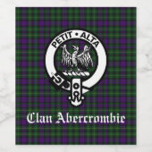 Étiquette Pour Bouteilles De Vin Clan écossais Abercrombie Crest & Tartan (Étiquettes simples)