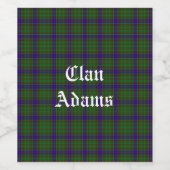 Étiquette Pour Bouteilles De Vin Clan écossais Adams Tartan (Étiquettes simples)
