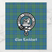 Étiquette Pour Bouteilles De Vin Clan Lockhart Crest Badge & Tartan (Étiquettes simples)