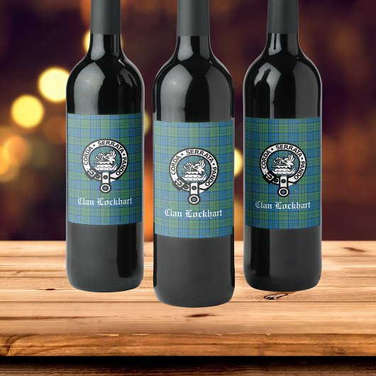 Étiquette Pour Bouteilles De Vin Clan Lockhart Crest Badge & Tartan