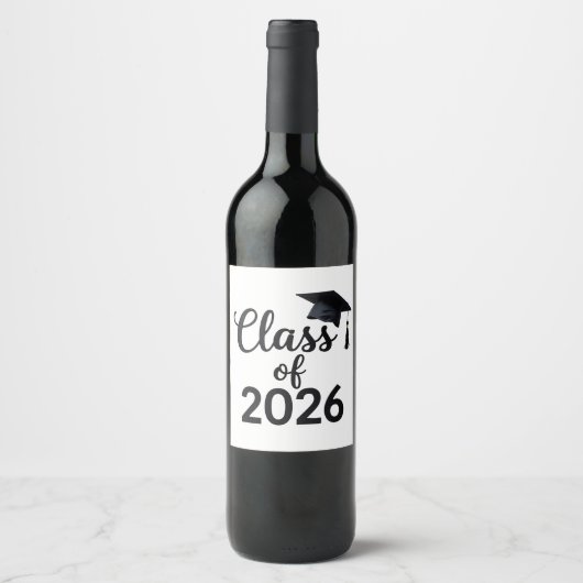 Étiquette Pour Bouteilles De Vin Classe De 2026 (Devant)