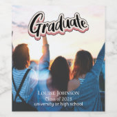 Étiquette Pour Bouteilles De Vin Classe de Faire-part de fin d'études de 2023 (Étiquettes simples)